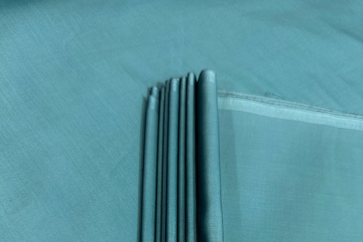 Yousaf Fabric Gold – Aqua Blue Wash & Wear